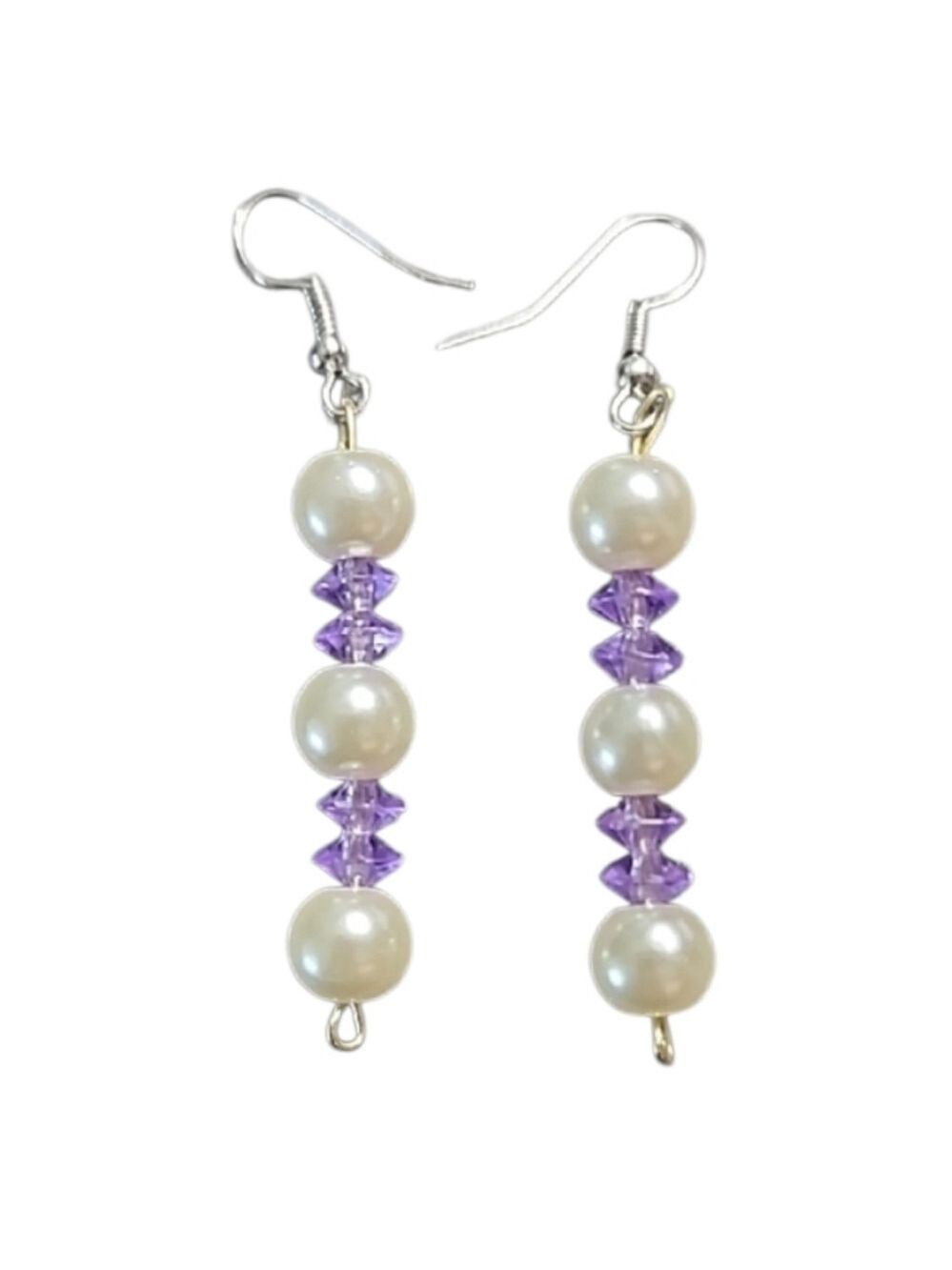 π₯4 for $20π₯Faux Pearl and Purple Bead Earrings